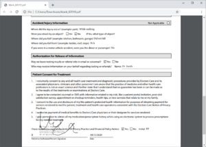 Completed and signed PDF form