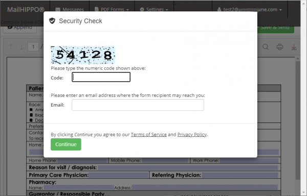 Screen: Security Check