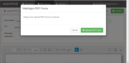 Screen: upload PDF form